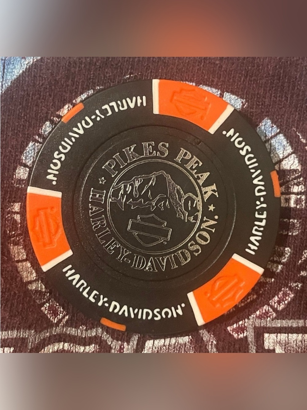 Pike’s Peak Colorado Springs, CO Harley-Davidson Clay Poker Chip Rocky Mountains